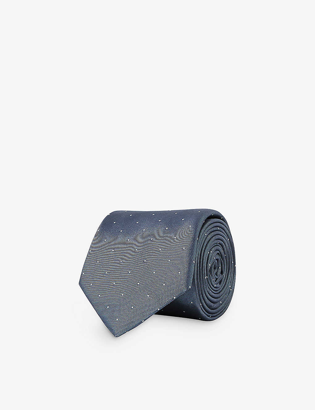 Reiss Mens Airforce Blue Liam Polka-dot Woven Tie