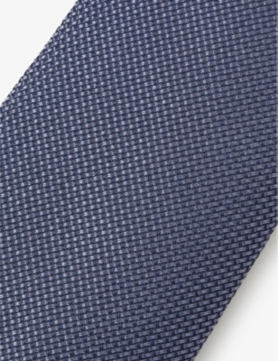 Shop Reiss Men's Airforce Blue Ceremony Textured Silk-blend Tie
