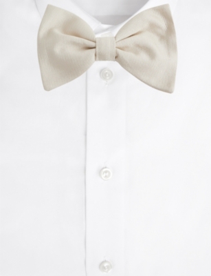 REISS REISS MEN'S IVORY BOYLE GROSGRAIN SILK BOW TIE