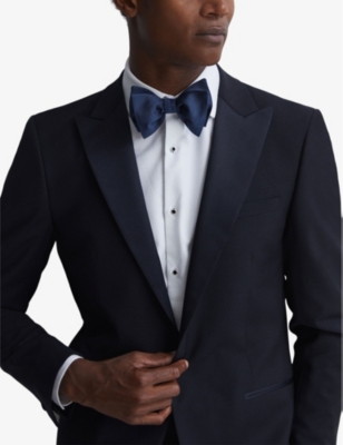 Reiss Navy Boyle Grosgrain Silk Bow Tie, One Size In Navy