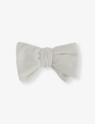 Reiss Hike Double-layered Velvet Bow Tie In Ivory