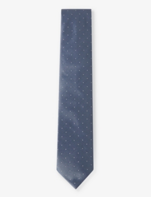 Shop Reiss Men's Airforce Blue Liam Polka-dot Woven Tie
