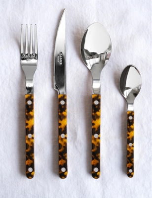 SABRE: Bistrot stainless-steel and teak cutlery set of four