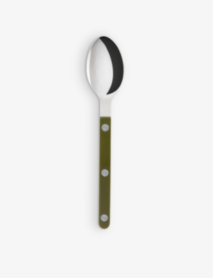 SABRE SABRE GREEN FERN BISTROT STAINLESS-STEEL AND ACRYLIC TEASPOONS SET OF FOUR