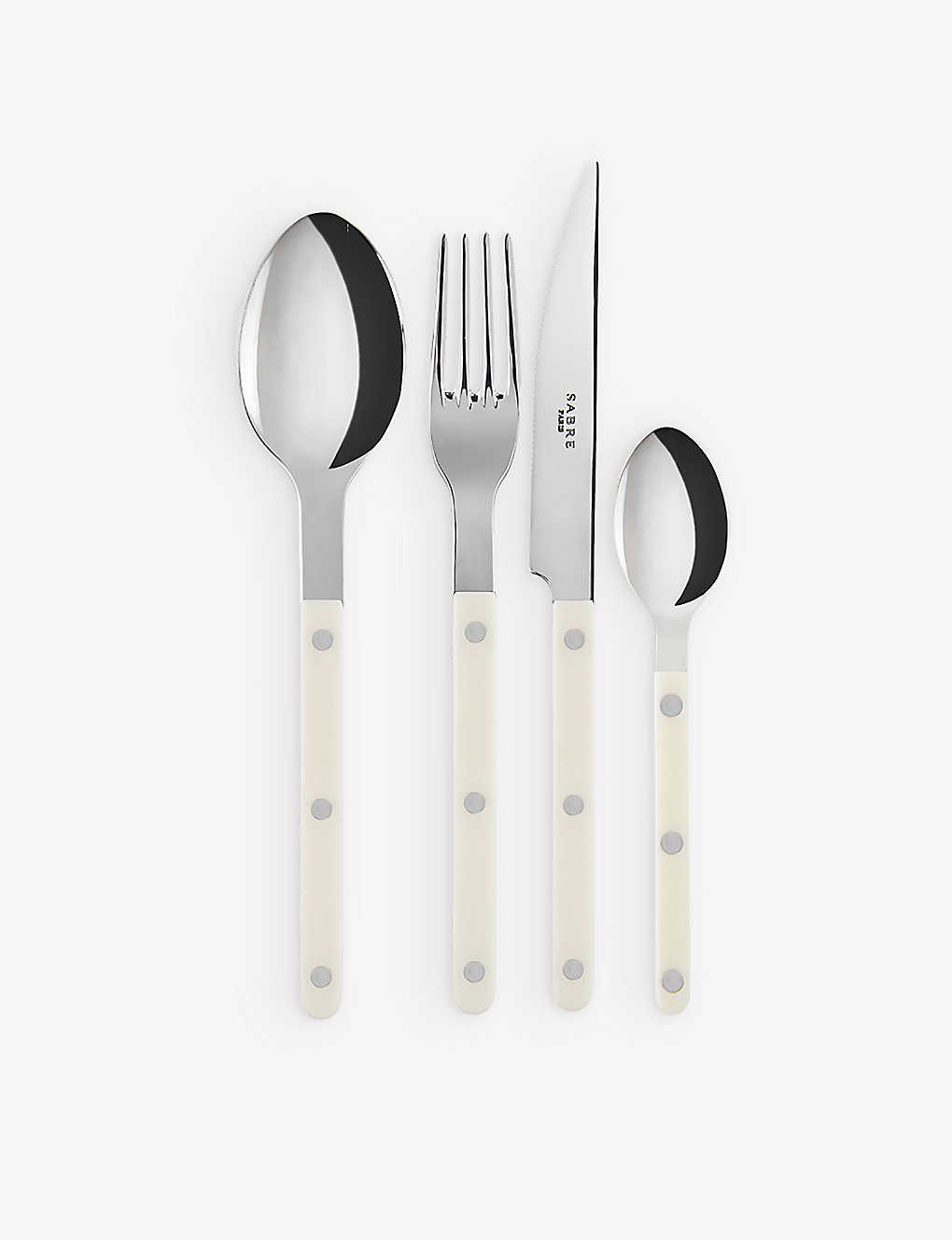 Sabre Ivory Bistrot Stainless-steel And Acrylic Cutlery Set Of Four
