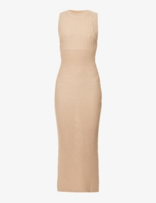 Shani Cut Out Knit Dress - Beige – Pretty Lavish