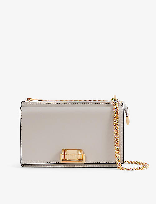 REISS: Picton chain-strap leather cross-body bag