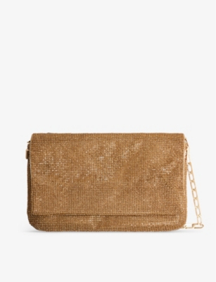 REISS - Soho mini crystal-embellished woven shoulder bag | Selfridges.com