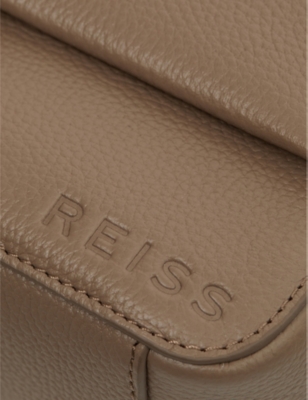 Shop Reiss Clea Leather Camera Bag In Taupe