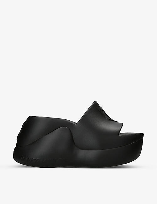 NAKED WOLFE: Chic logo-embossed rubber platform sandals