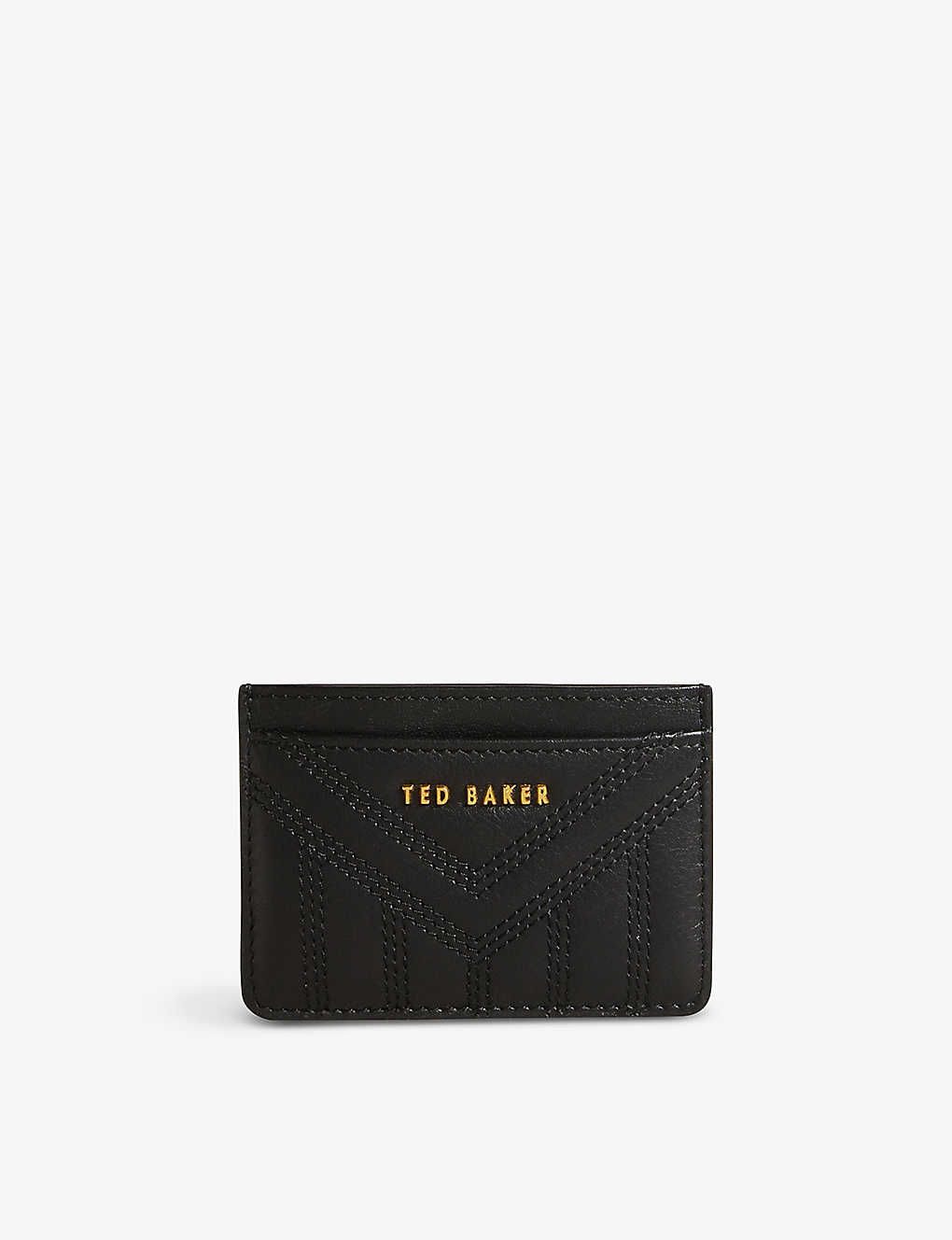Ted Baker Black Ayani Quilted Leather Card Holder