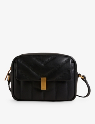 Ted Baker Black Ayalily Quilted-leather Crossbody Bag