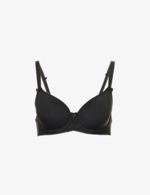 Shop Panache Cari Spacer Picot Stretch-woven T-shirt Bra In Black