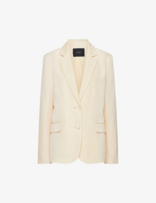 Joseph Belmore Silk And Cotton-blend Blazer In Alabaster