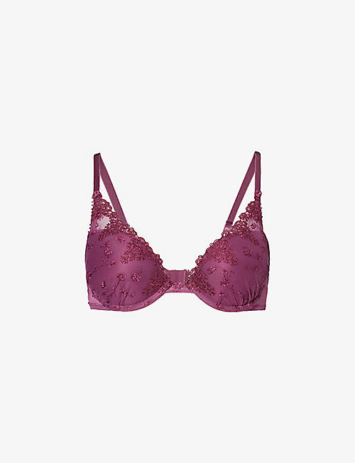 PASSIONATA: White Nights floral-embroidered stretch-woven bra