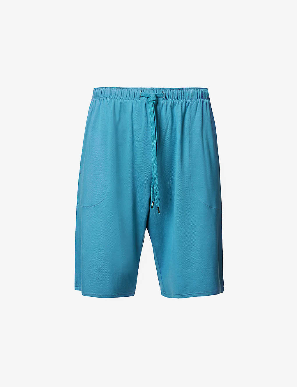 Shop Derek Rose Men's Blue Basel Drawstring-waistband Stretch-modal Pyjama Shorts