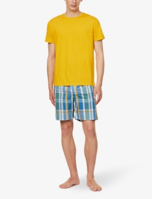 Shop Derek Rose Barker Checked Cotton Pyjama Shorts In Multi-coloured
