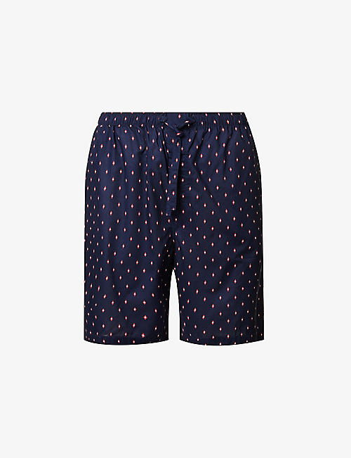 DEREK ROSE: Nelson geometric-print cotton-poplin pyjama shorts