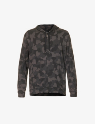 Derek Rose Mens Black Camo London Camouflage-print Zip-up Stretch-jersey Hoody