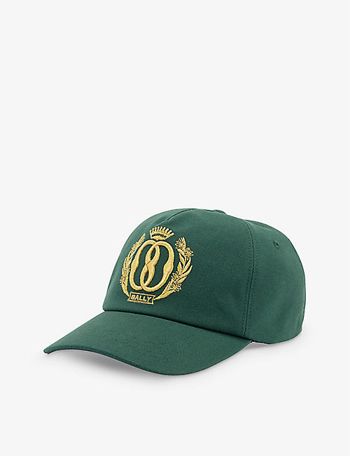 BALLY: Crest brand-embroidered cotton-canvas cap