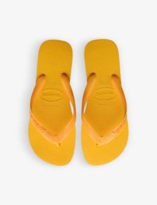 Havaianas Womens Pop Yellow Top Rubber Flip Flops In Pop Yellow