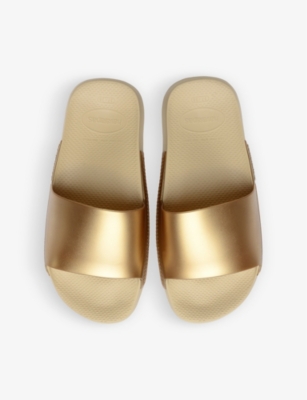 HAVAIANAS: Classic metallic rubber sliders