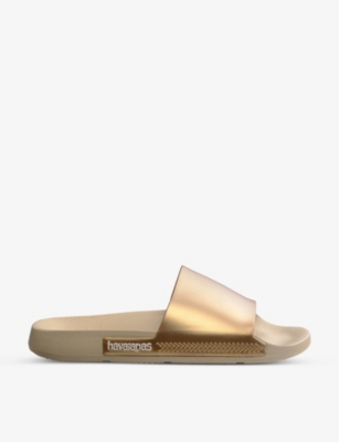 HAVAIANAS: Classic metallic rubber sliders