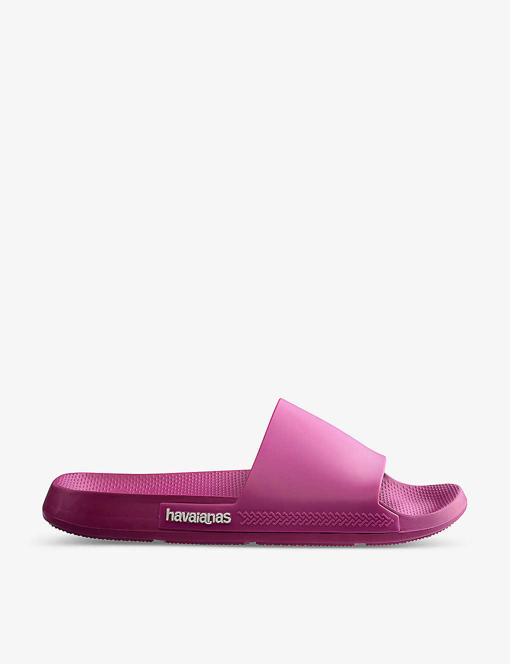 Havaianas Womens Rose Gum Logo-embellished Rubber Sliders In Bright Pink/fuchsia