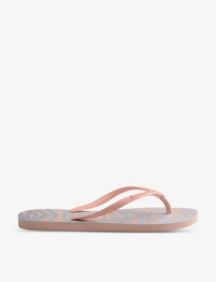 HAVAIANAS: Slim zebra-print rubber flip-flops