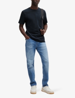 Hugo Boss Boss Man T-shirt Black Size Xxl Cotton In Dark Blue