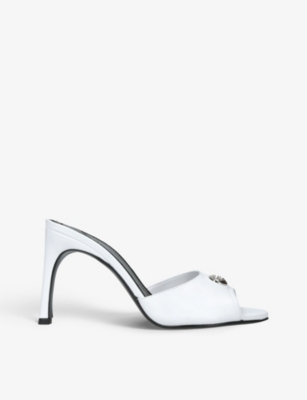 Coperni White Logo Mules In White