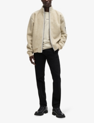 BOSS: Casual slim-fit straight-leg stretch-cotton trousers