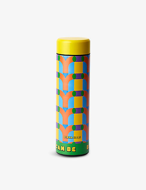 YINKA ILORI: Ere graphic-pattern logo-print stainless-steel water bottle 450ml