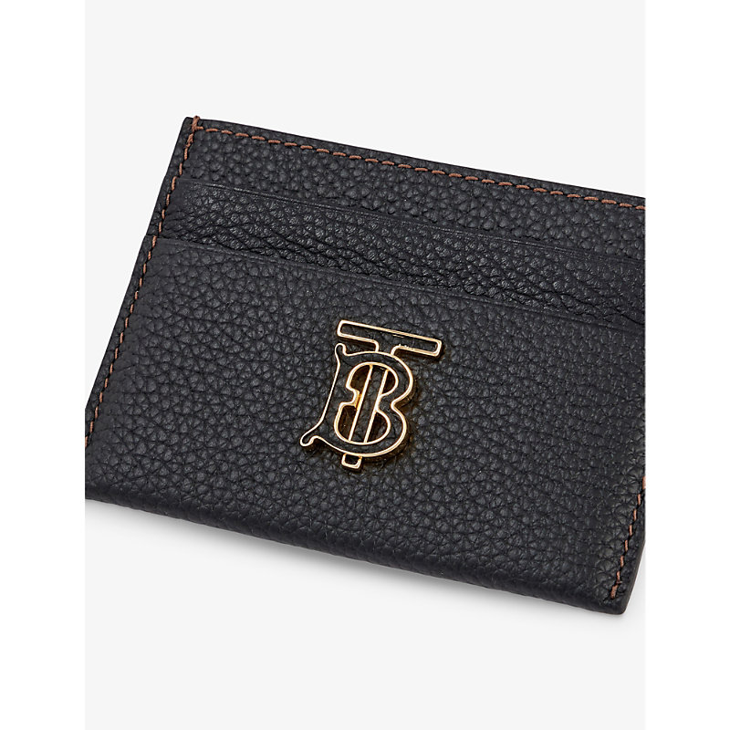 Shop Burberry Black Brand-plaque Leather Card Holder