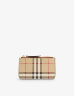 BURBERRY: Kelbrook check-print woven card holder