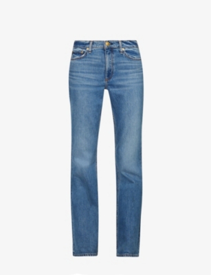 Shop Rag & Bone Women's Huntley Peyton Belt-loop Mid-rise Flared-leg Stretch-denim Jeans In Blue