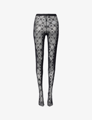 Moon-print high-rise recycled polyamide and recycled elastane-blend leggings