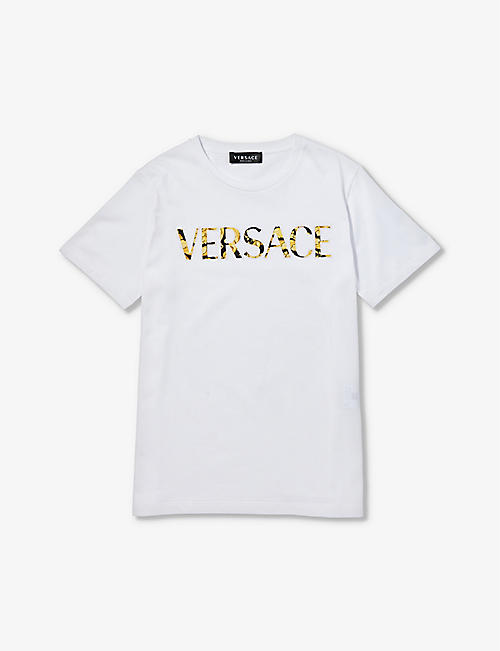 VERSACE: Logo-print short-sleeve cotton-jersey T-shirt 8-14 years