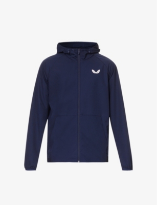 Castore Active Logo-print Two-tone Stretch-shell Jacket In Navy