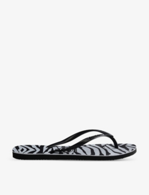 HAVAIANAS Slim zebra print rubber flip flops Selfridges