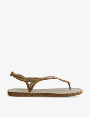 HAVAIANAS - Luna Sparkle logo-embossed woven sandals