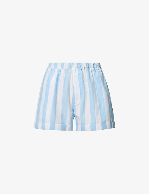 WOERA: Classic striped cotton shorts