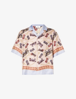 BALLY SCARF-PRINT BOXY-FIT SILK SHIRT