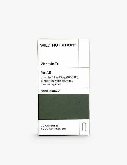 WILD NUTRITION: Vitamin D supplements 30 capsules