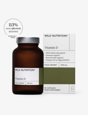 WILD NUTRITION: Vitamin D supplements 30 capsules