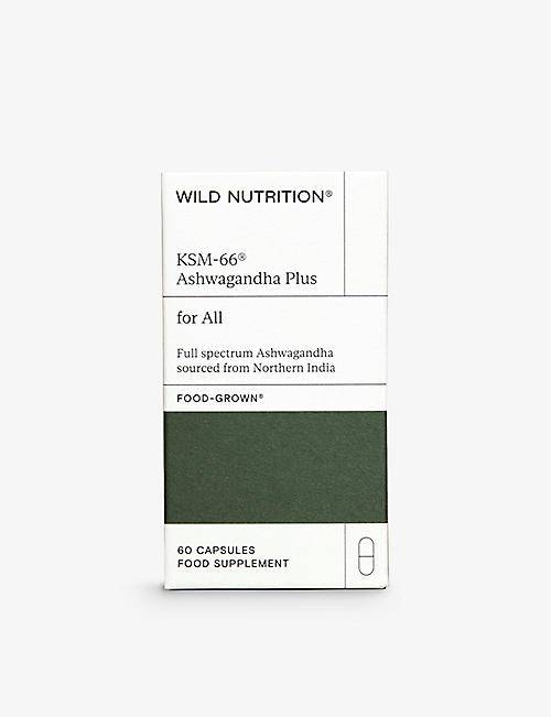WILD NUTRITION: Ksm-66 Ashwagandha Plus supplements 60 capsules