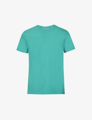Derek Rose Mens Turquoise Basel Relaxed-fit Stretch-modal T-shirt