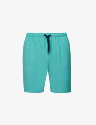 Derek Rose Mens Turquoise Basel Relaxed-fit Stretch-modal Shorts In Blue