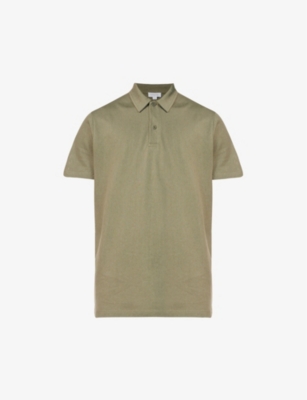 Sunspel Mens Hunter Green Riviera Regular-fit Cotton-piqué Polo Shirt