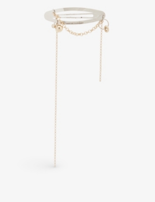 JUSTINE CLENQUET: Rachel logo-engraved palladium-plated brass hair clip